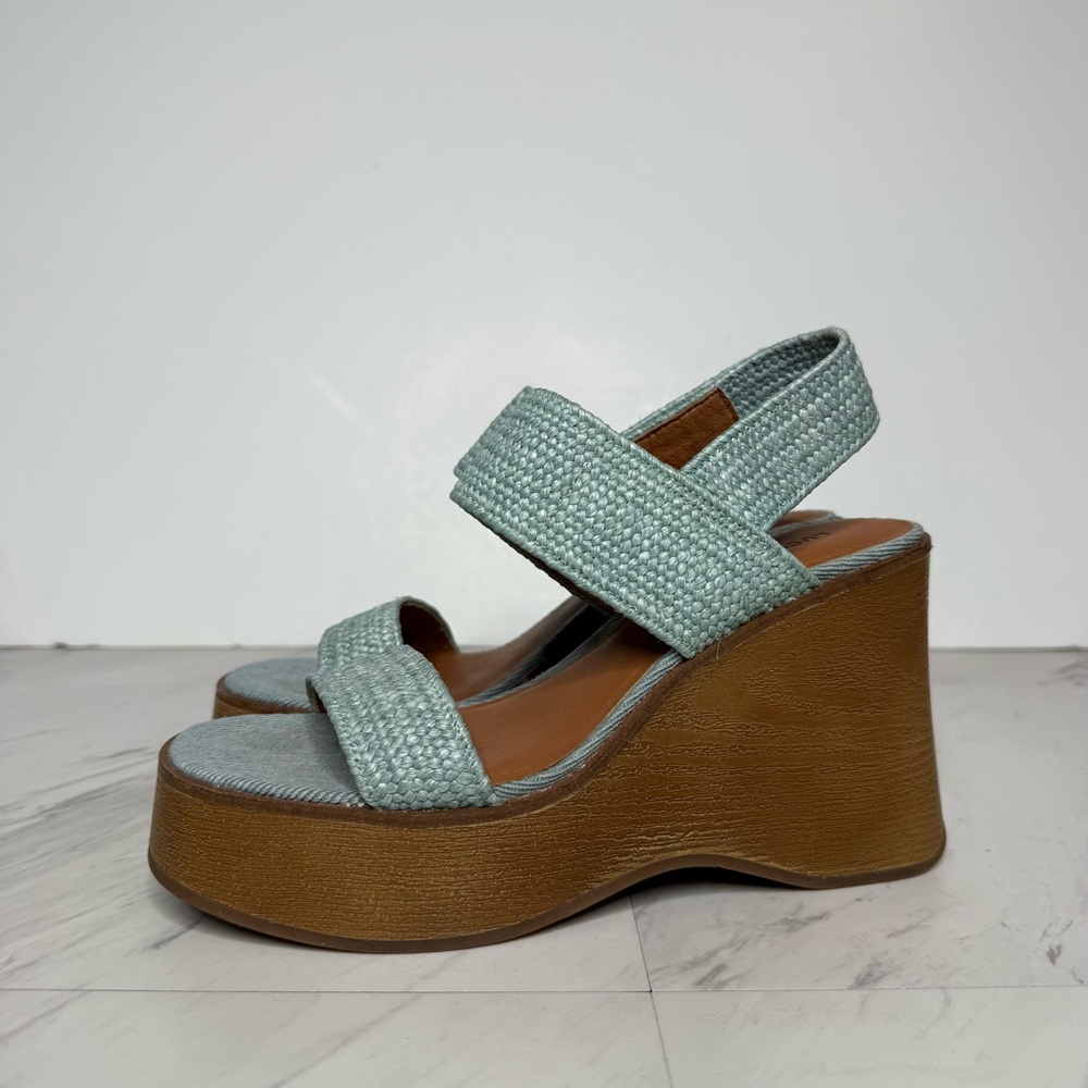 Lucky Brand Delukah Blue Platform Wedge Sandal 5 1/2 - Picture 14 of 14